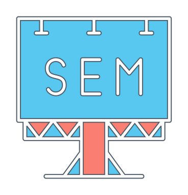 SEM ile Billboard simgesinin vektör illüstrasyonu  