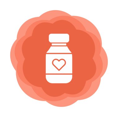 Vitamin şişesi simgesi, vektör illüstrasyonu