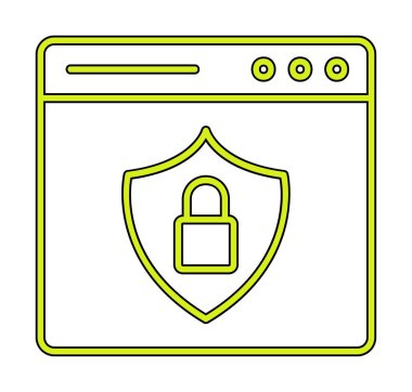 Basit Web Güvenlik simgesi, vektör illüstrasyonu