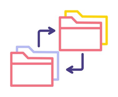 Basit Veri Kopyalama simgesi, vektör illüstrasyonu