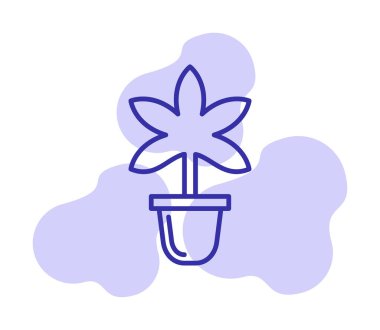 Basit Marihuana simgesi, vektör illüstrasyonu