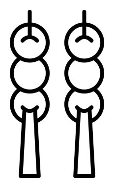 Dango tatlı ikonu, Japon mutfağı, vektör illüstrasyonu 