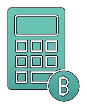 Şifreleme para birimi hesap makinesi web simgesi basit illüstrasyon