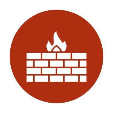 Şömine simgesinin vektör illüstrasyonu 