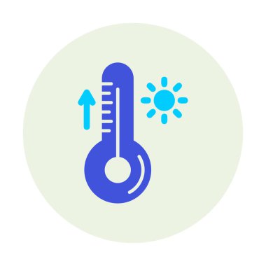 Termometre web simgesi, vektör çizim 