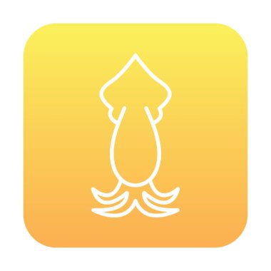 Beyaz arkaplanda mürekkep balığı vektörü simgesi 