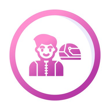 Araba Yarışçısı simgesi, vektör illüstrasyonu 