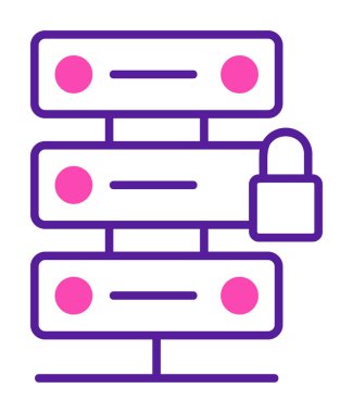 Sunucu vektör illüstrasyonunu kilitle