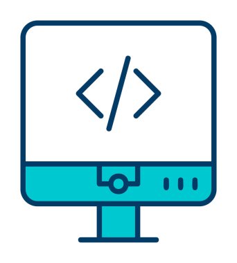 Kodlama. Web simgesi basit illüstrasyon                  