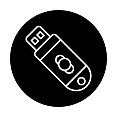 usb flash disk simgesinin vektör çizimi 
