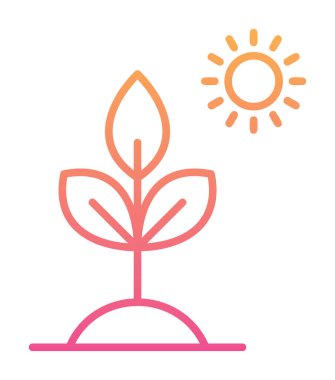 Biyoloji Bitki ana hatları simgesi beyaz arkaplanda izole edildi