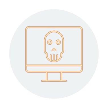 Ölü Bilgisayar Ekran simgesi, vektör illüstrasyonu 