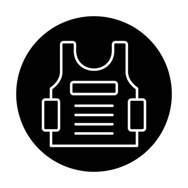 Kurşun geçirmez yelek ağ simgesi, vektör illüstrasyonu