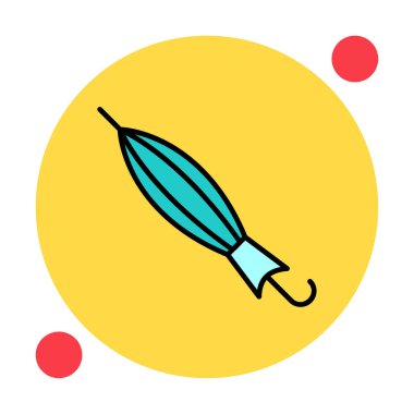 Kapatılan Şemsiye web simgesi, vektör illüstrasyonu