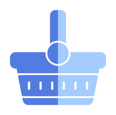 piknik sepeti web simgesi, vektör illüstrasyonu 