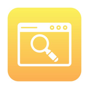 Basit Tarayıcı Arama simgesi, vektör illüstrasyonu