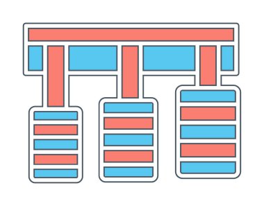 Araba pedalları web tasarım ikonu. Beyaz arkaplanda vektör illüstrasyonu
