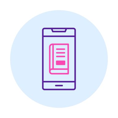 çevrimiçi kitap simgesi, vektör illüstrasyonu 