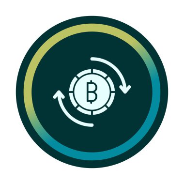Basit bitcoin simgesi, vektör illüstrasyonu