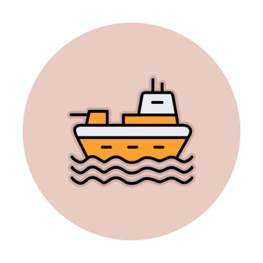 Gemi simgesi, vektör illüstrasyonu