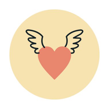 Melek Kalbi ikonu, vektör illüstrasyonu 