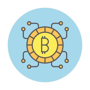 Basit bitcoin simgesi, vektör illüstrasyonu