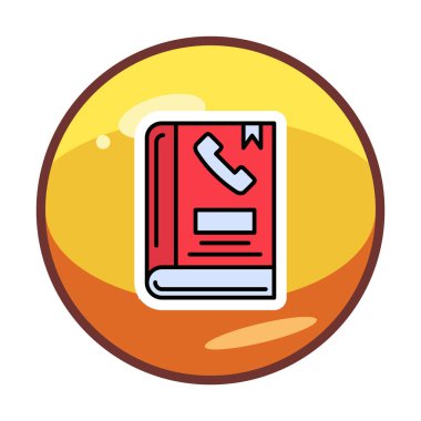 Telefon Rehberi düz simgesi, vektör çizim