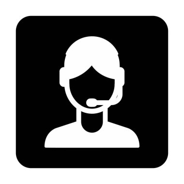 Basit Müşteri Hizmeti Temsilcisi simgesi, vektör illüstrasyonu