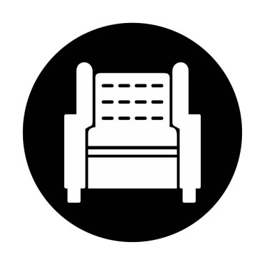 Koltuk yassı simgesi, vektör illüstrasyonu