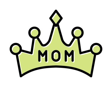 Anne tacı simgesi, vektör illüstrasyonu 