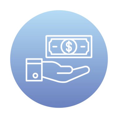 Dolar el simgesi vektör illüstrasyonunda