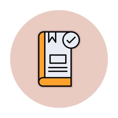  Kitap Denetimi İşaretleme simgesi, vektör illüstrasyonu   