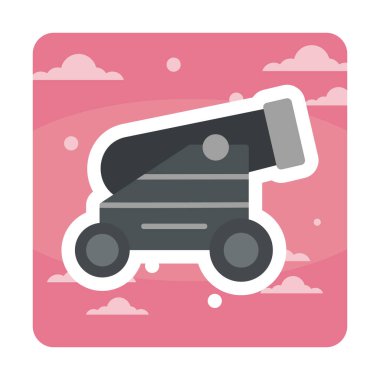 Basit Topçu simgesi, vektör illüstrasyonu