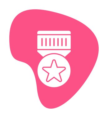 Moda düz renk olarak madalya simgesi. 