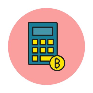 Şifreleme para birimi hesap makinesi web simgesi basit illüstrasyon