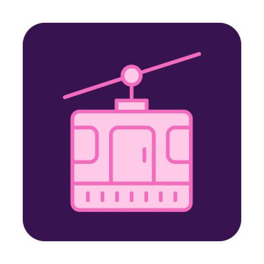 Modern Cable Car Cabin simgesinin vektör çizimi                   
