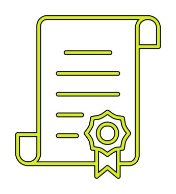 Sertifika vektör simgesi modern basit illüstrasyon                                 