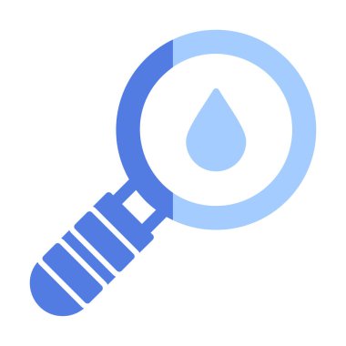 Loupe ikonu. Büyüteçteki su damlasının vektör çizimi