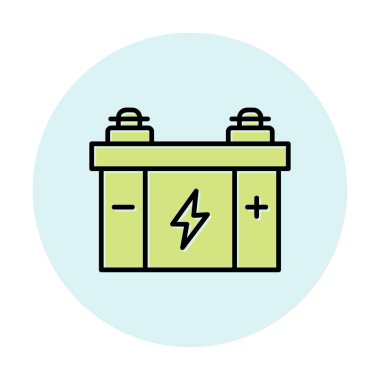 Basit Araba aküsü vektör illüstrasyonu