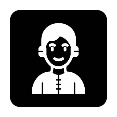 DJ avatar web simgesi, vektör illüstrasyonu 