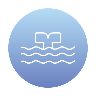 Moda tarzında izole edilmiş arka planda su ikonu olan balina kuyruğu