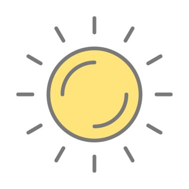 Güneş düz simge vektör çizim