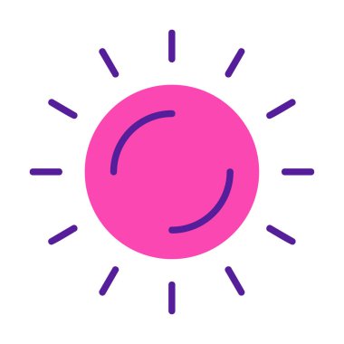 Güneş düz simge vektör çizim