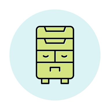 çekmeceler düz simge, vektör çizimi ile klozet 