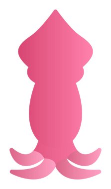 Beyaz arkaplanda mürekkep balığı vektörü simgesi 