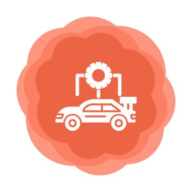 Araba servisi ikon vektör çizimi. Otomobil Yapılandırması             