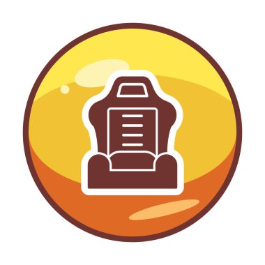 araba koltuğu simgesi, vektör illüstrasyonu 