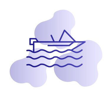 Basit Motorboat simgesi, vektör illüstrasyonu