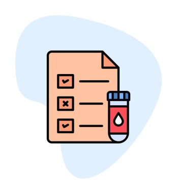 Tıbbi Test Raporu ikon vektör illüstrasyonu 