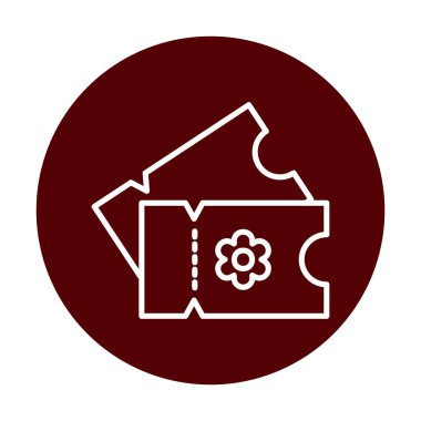 bilet simgesi, vektör illüstrasyonu basit tasarım